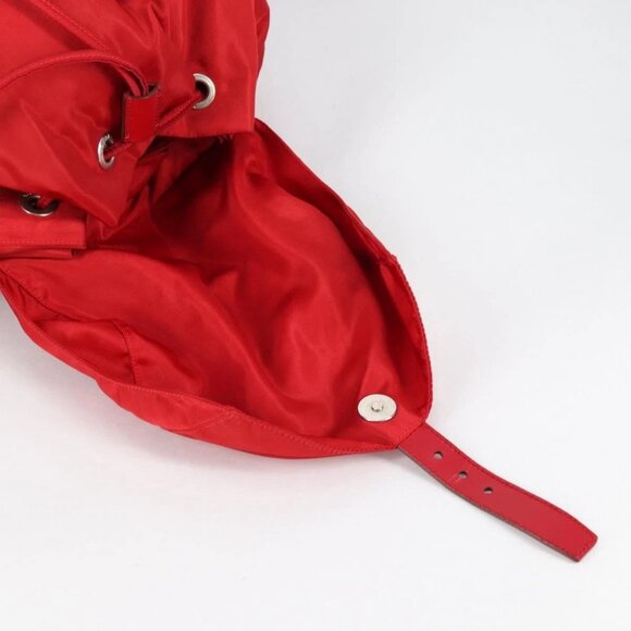 PRADA Backpack Nylon Red Silver Auth 137676 main image 12